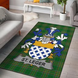 Irish St.Leger Coat of Arms Family Crest Ireland Area Rug Irish National Tartan Irish County Rug