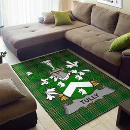 Irish Tuly or McAtilla Coat of Arms Family Crest Ireland Area Rug Irish National Tartan Irish County Rug