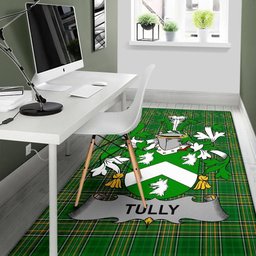Irish Tuly or McAtilla Coat of Arms Family Crest Ireland Area Rug Irish National Tartan Irish County Rug