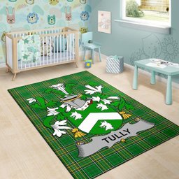 Irish Tuly or McAtilla Coat of Arms Family Crest Ireland Area Rug Irish National Tartan Irish County Rug