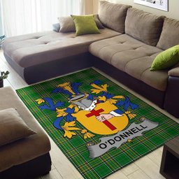 Irish Donnell or O'Donnell Coat of Arms Family Crest Ireland Area Rug Irish National Tartan Irish County Rug
