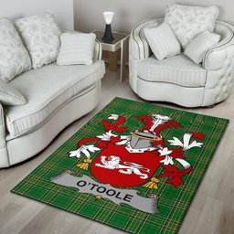 Irish Toole or O'Toole Coat of Arms Family Crest Ireland Area Rug Irish National Tartan Irish County Rug