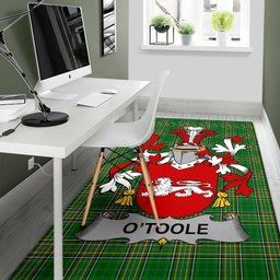 Irish Toole or O'Toole Coat of Arms Family Crest Ireland Area Rug Irish National Tartan Irish County Rug