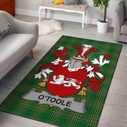 Irish Toole or O'Toole Coat of Arms Family Crest Ireland Area Rug Irish National Tartan Irish County Rug