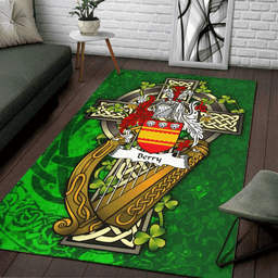 ScotsTee Shop Irish Berry Coat of Arms with Shamrock Irish Rug