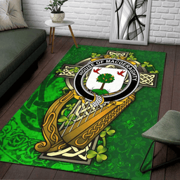 ScotsTee Shop Irish House of MACGERAGHTY Coat of Arms with Shamrock Irish Rug