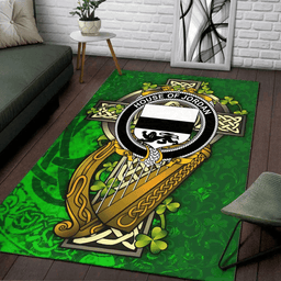 ScotsTee Shop Irish House of JORDAN Coat of Arms with Shamrock Irish Rug
