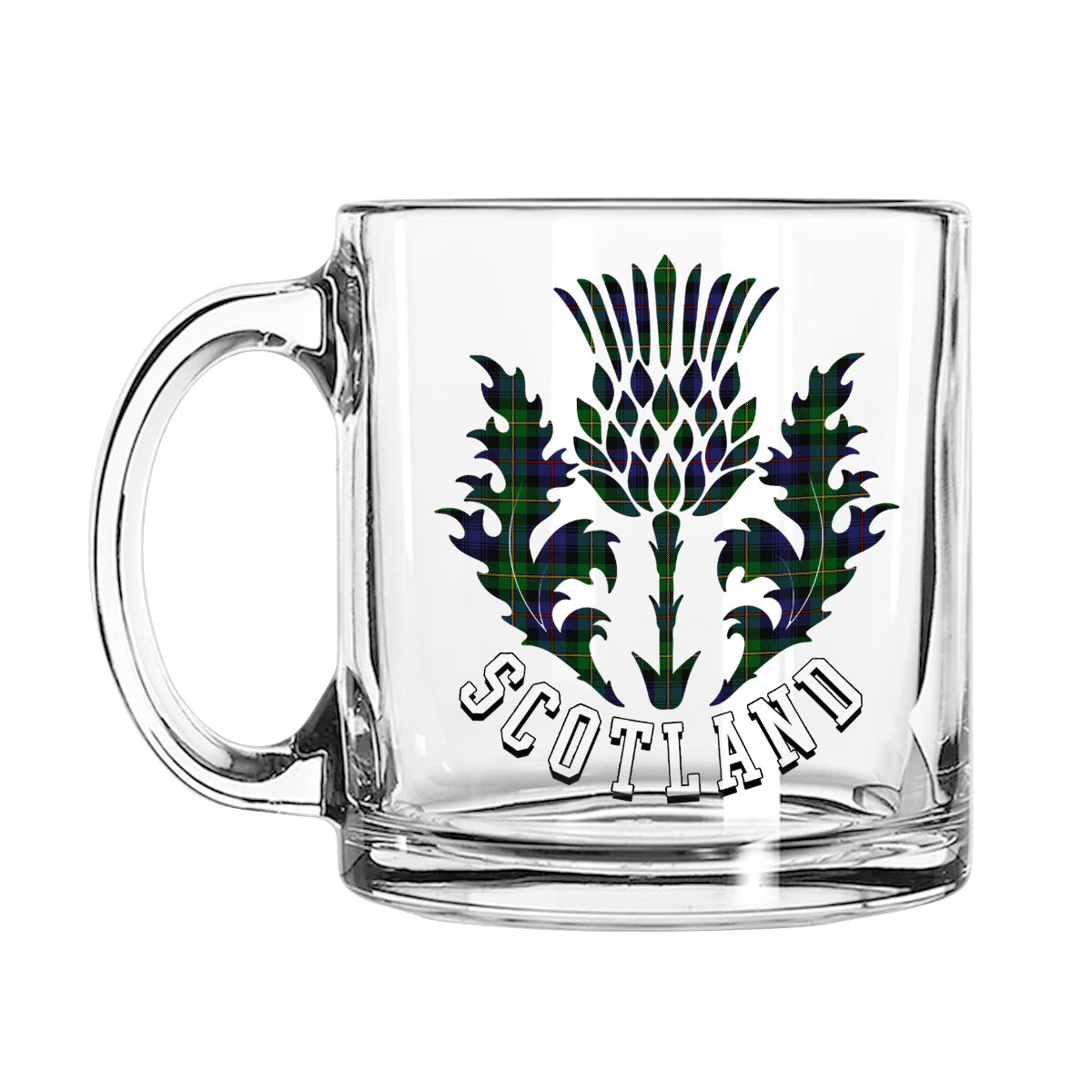ScotsTee Shop Scottish Baillie (Fencibles) Scotland Thislte Tartan Glass Mug
