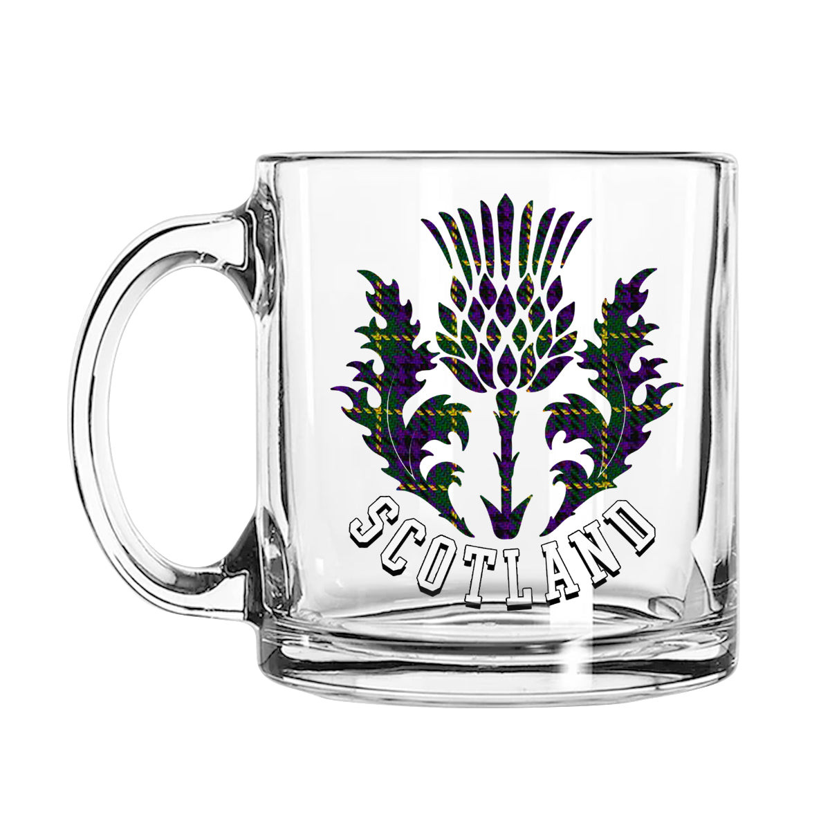 ScotsTee Shop Scottish Austin Wilsons No 173 Scotland Thislte Tartan Glass Mug