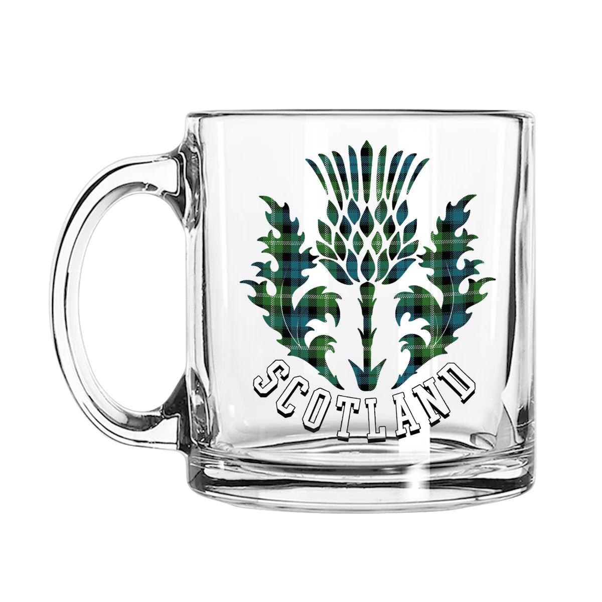 ScotsTee Shop Scottish Baillie of Polkemmet Ancient Scotland Thislte Tartan Glass Mug