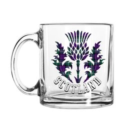 ScotsTee Shop Scottish Baillie Highland Society Modern Scotland Thislte Tartan Glass Mug