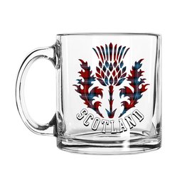ScotsTee Shop Scottish Baillie of Polkemmet Red Scotland Thislte Tartan Glass Mug
