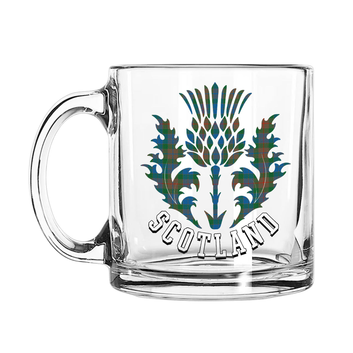 ScotsTee Shop Scottish Buchanan Hunting Ancient Scotland Thislte Tartan Glass Mug