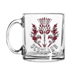 ScotsTee Shop Scottish Buchanan 1842 Scotland Thislte Tartan Glass Mug