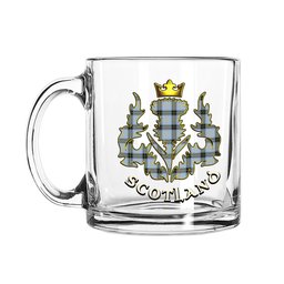 ScotsTee Shop Scottish Baxter of Balgavies Ancient Scotland Thislte Tartan Glass Mug