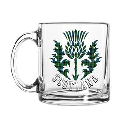 ScotsTee Shop Scottish Black Watch Ancient Clan Scotland Thislte Tartan Glass Mug