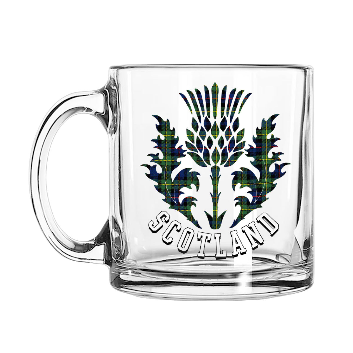 ScotsTee Shop Scottish Baillie Modern Scotland Thislte Tartan Glass Mug