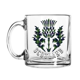 ScotsTee Shop Scottish Baillie Modern Scotland Thislte Tartan Glass Mug