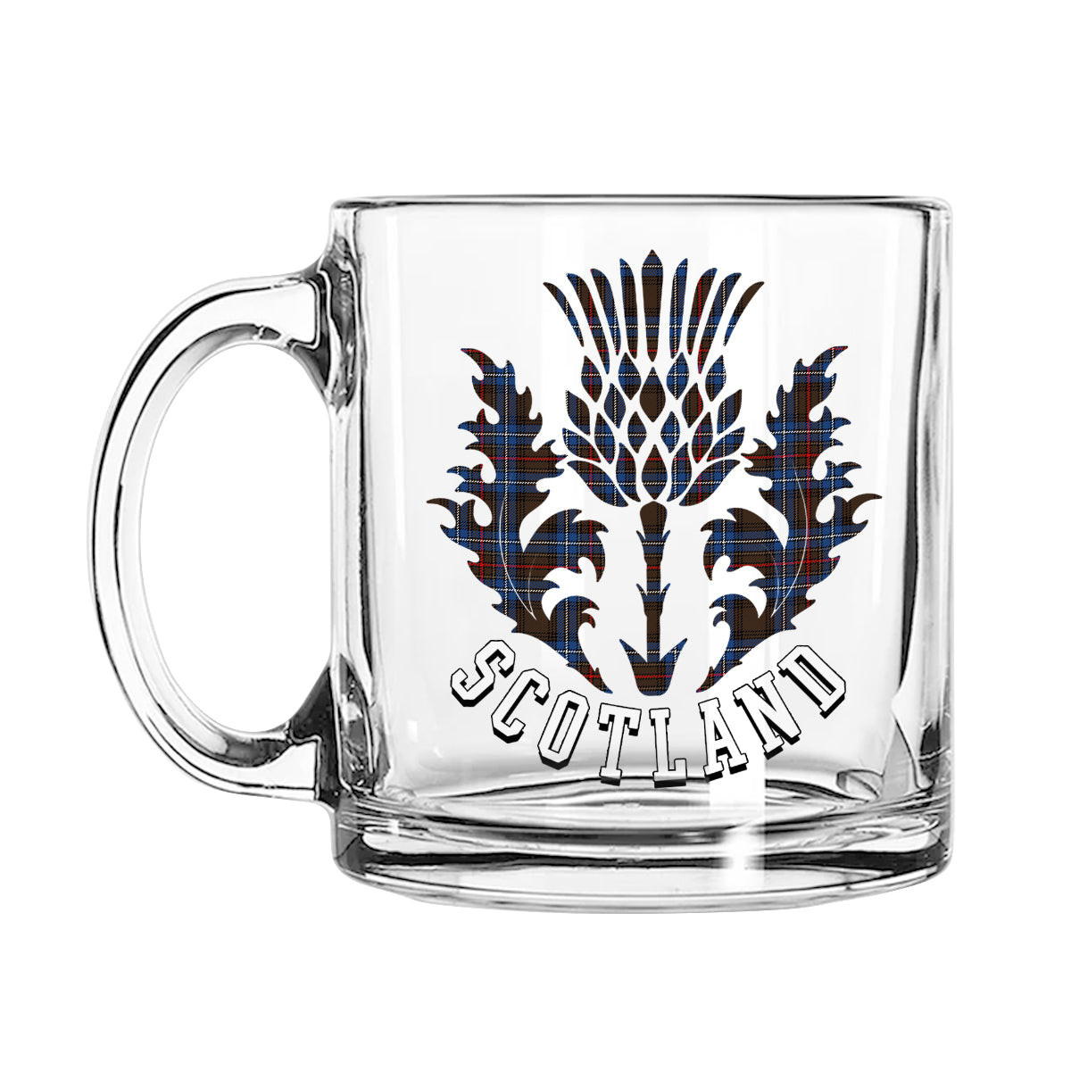 ScotsTee Shop Scottish Cockburn Brown Modern Scotland Thislte Tartan Glass Mug