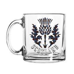 ScotsTee Shop Scottish Cockburn Brown Modern Scotland Thislte Tartan Glass Mug