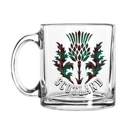 ScotsTee Shop Scottish Chisholm Hunting Ancient Scotland Thislte Tartan Glass Mug