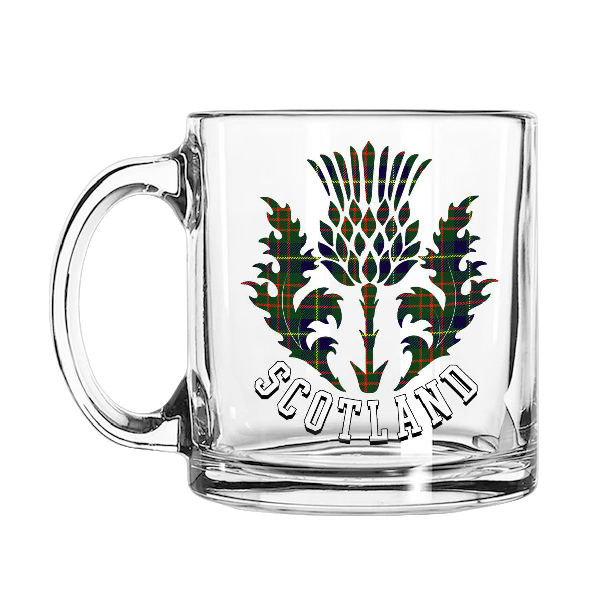 ScotsTee Shop Scottish Cameron of Lochiel Hunting Modern Scotland Thislte Tartan Glass Mug