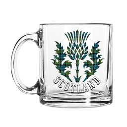 ScotsTee Shop Scottish Colquhoun Ancient Clan Scotland Thislte Tartan Glass Mug