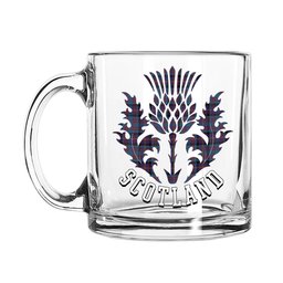 ScotsTee Shop Scottish Cochrane Azure Scotland Thislte Tartan Glass Mug