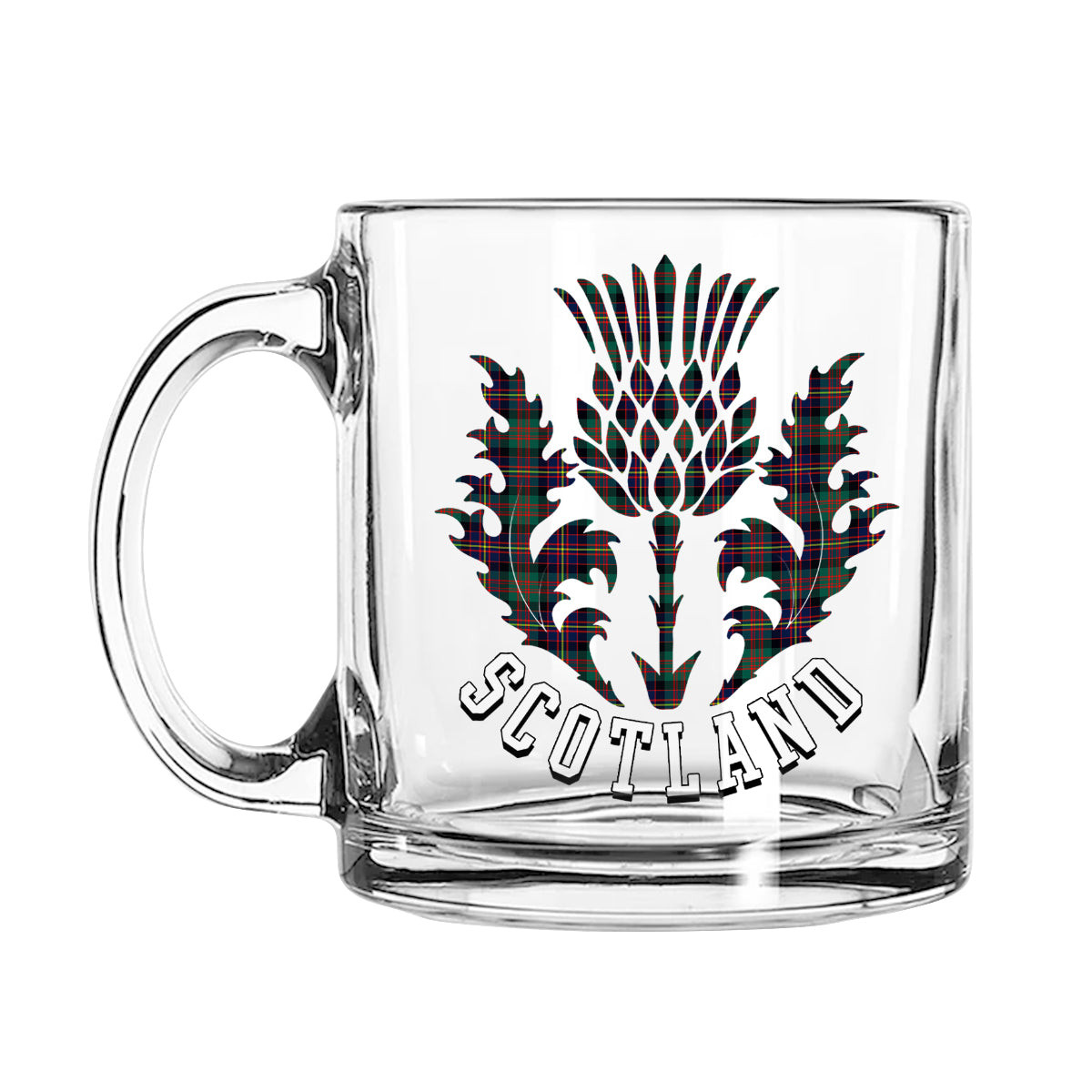ScotsTee Shop Scottish Cameron Highlanders of Ottawa Scotland Thislte Tartan Glass Mug