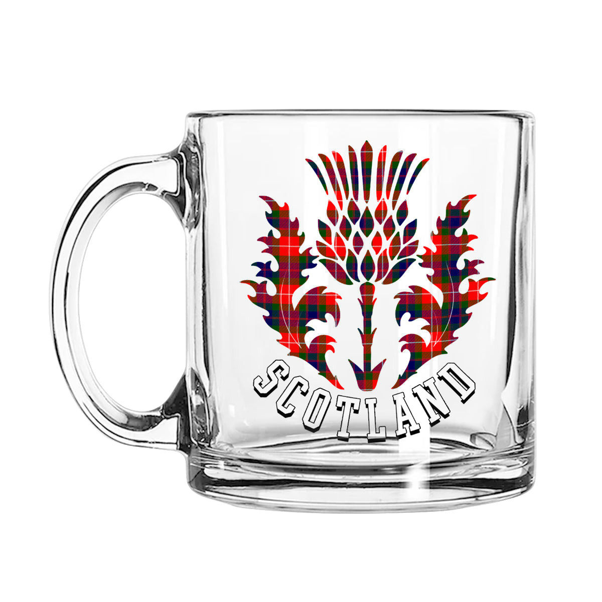 ScotsTee Shop Scottish Fraser Lovat Modern Scotland Thislte Tartan Glass Mug
