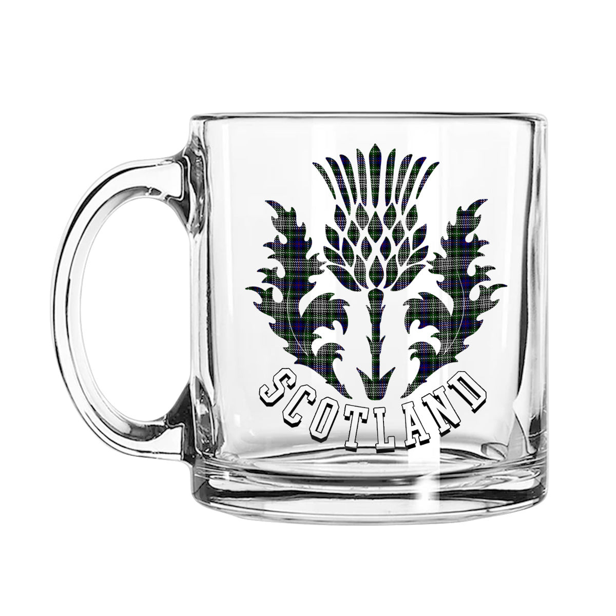 ScotsTee Shop Scottish Davidson of Tulloch Dress Scotland Thislte Tartan Glass Mug