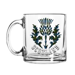 ScotsTee Shop Scottish Fletcher of Dunans Scotland Thislte Tartan Glass Mug