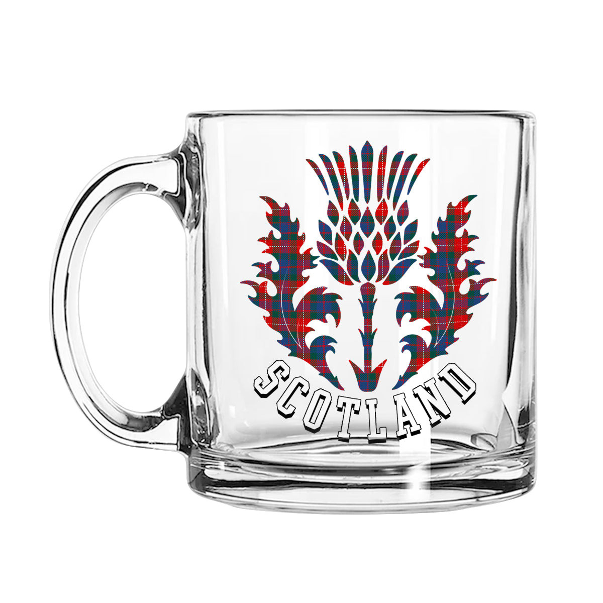ScotsTee Shop Scottish Fraser of Lovat Modern Scotland Thislte Tartan Glass Mug
