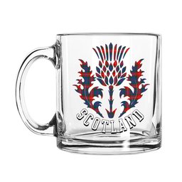 ScotsTee Shop Scottish Fraser of Lovat Modern Scotland Thislte Tartan Glass Mug