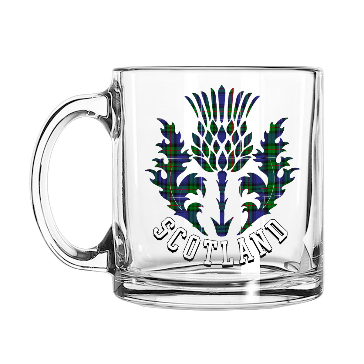 ScotsTee Shop Scottish Donnachaidh Scotland Thislte Tartan Glass Mug