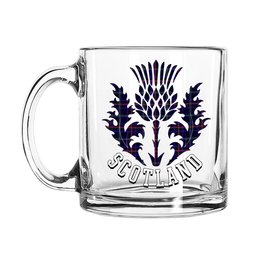 ScotsTee Shop Scottish Fitzgerald Hunting Scotland Thislte Tartan Glass Mug
