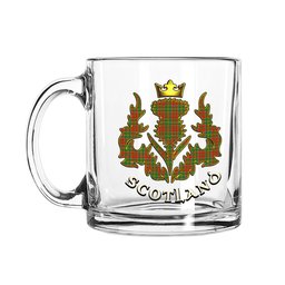 ScotsTee Shop Scottish Donald of Kingsburgh Ancient Scotland Thislte Tartan Glass Mug