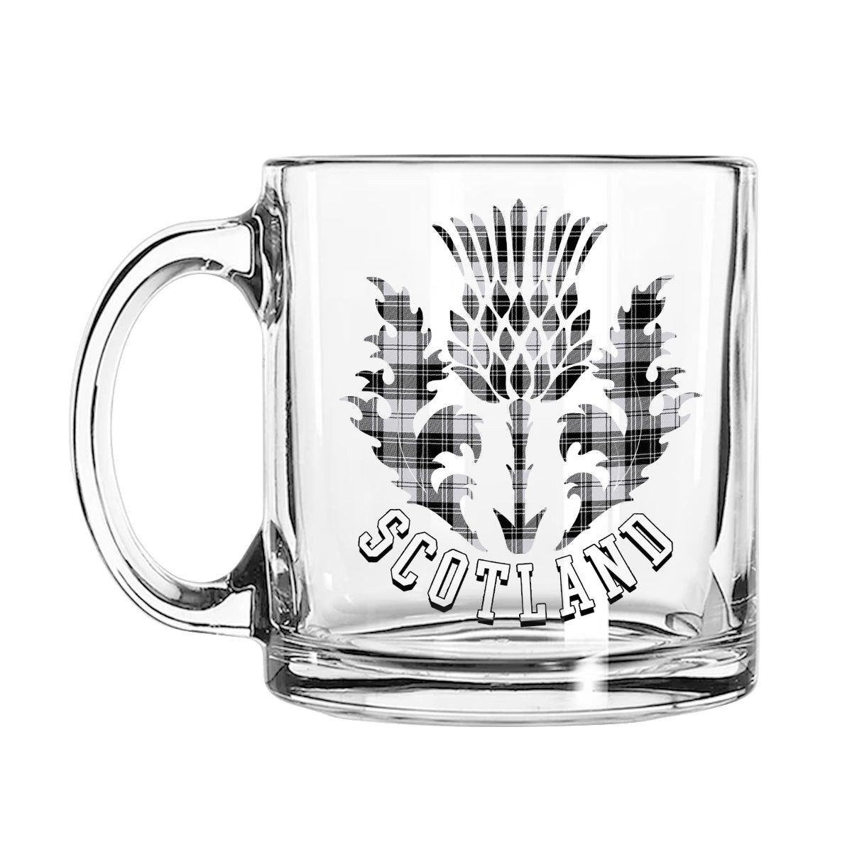 ScotsTee Shop Scottish Douglas Grey Ancient Scotland Thislte Tartan Glass Mug