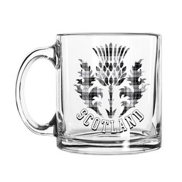 ScotsTee Shop Scottish Douglas Grey Ancient Scotland Thislte Tartan Glass Mug