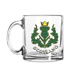ScotsTee Shop Scottish Forrester Hunting Modern Scotland Thislte Tartan Glass Mug