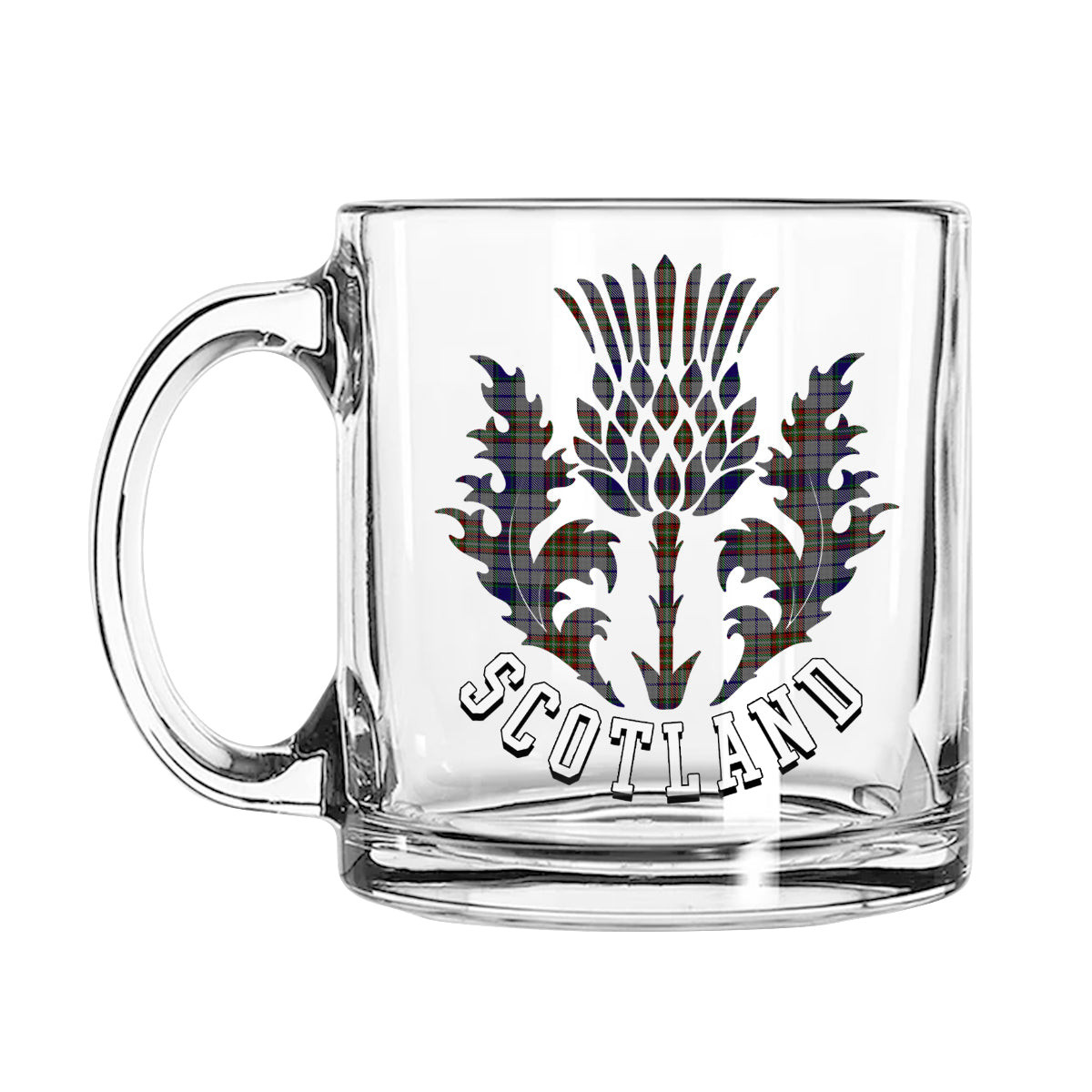 ScotsTee Shop Scottish Gayre Hunting Scotland Thislte Tartan Glass Mug