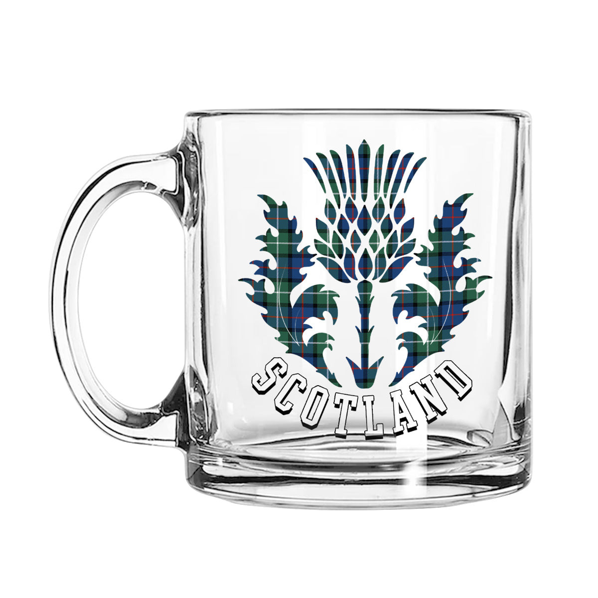 ScotsTee Shop Scottish Davidson of Tulloch SC Scotland Thislte Tartan Glass Mug