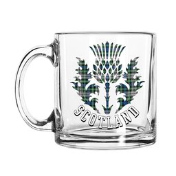 ScotsTee Shop Scottish Davidson of Tulloch Dress Ancient Scotland Thislte Tartan Glass Mug