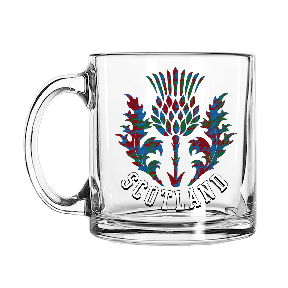ScotsTee Shop Scottish Fraser of Altyre Ancient Scotland Thislte Tartan Glass Mug