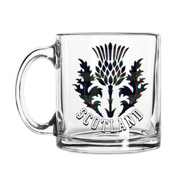 ScotsTee Shop Scottish Fletcher of Dunans Modern Scotland Thislte Tartan Glass Mug