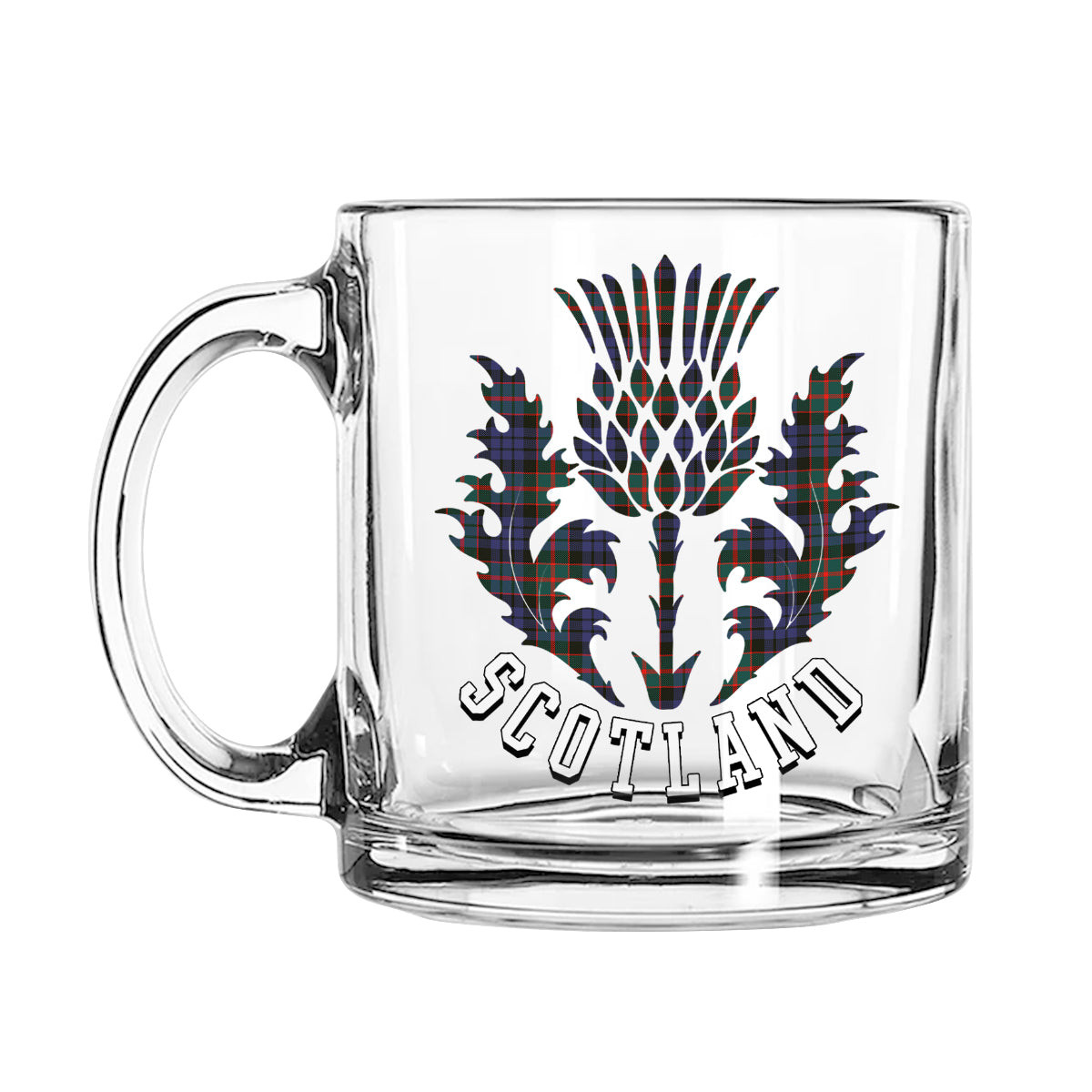 ScotsTee Shop Scottish Fletcher of Dunans SC Scotland Thislte Tartan Glass Mug