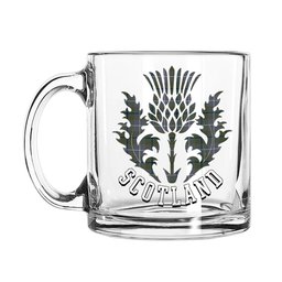 ScotsTee Shop Scottish Douglas Green Ancient Scotland Thislte Tartan Glass Mug