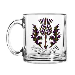 ScotsTee Shop Scottish MacDonell Of Glengarry Modern Scotland Thislte Tartan Glass Mug