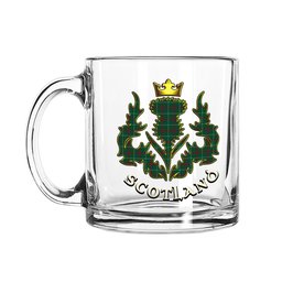 ScotsTee Shop Scottish Welsh National Scotland Thislte Tartan Glass Mug