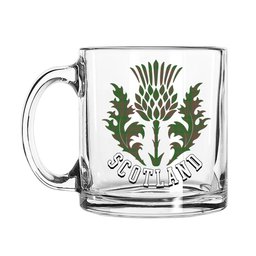 ScotsTee Shop Scottish MacAlister of Glenbarr Hunting Ancient Scotland Thislte Tartan Glass Mug